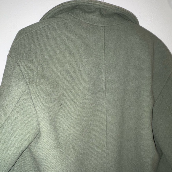 Zara Olive Double-Breasted Coat - Picture 4 of 5